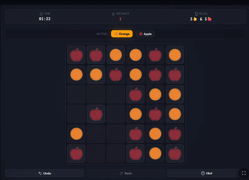 Fruit Binairo screenshot